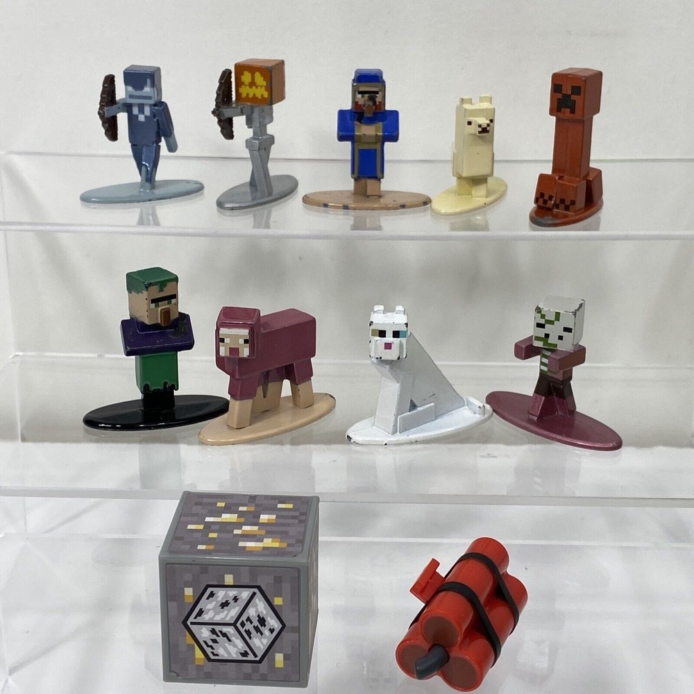 Jada Toys Minecraft Metal Figures Diecast Lot Dynamite Ore Blocks Stray Trader